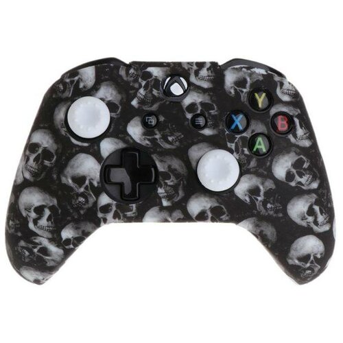 Защитный силиконовый чехол Controller Silicon Case для геймпада Microsoft Xbox Wireless Controller Skulls Grey (Черепа Серый) (Xbox One)