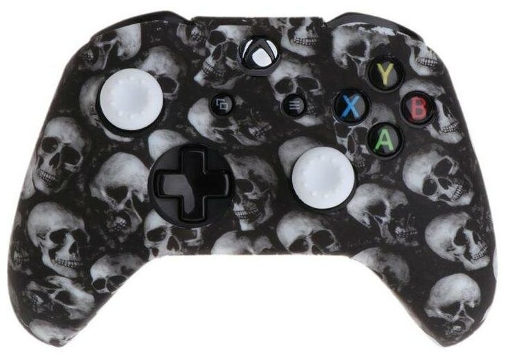 Защитный силиконовый чехол Controller Silicon Case для геймпада Microsoft Xbox Wireless Controller Skulls Grey (Черепа Серый) (Xbox One)