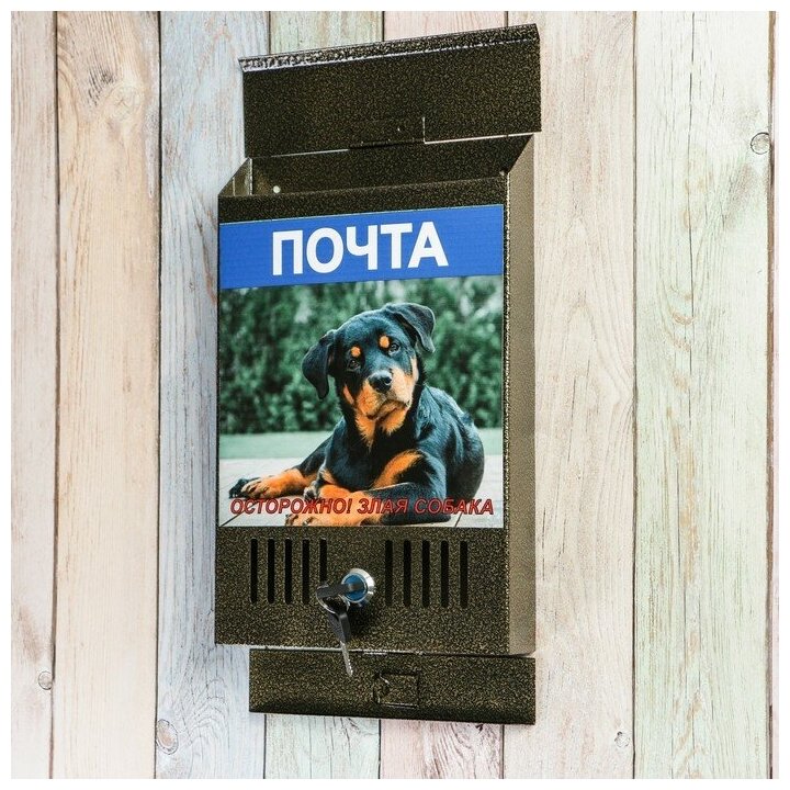 Ящик почтовый с замком, вертикальный, 31х21х4 см, фото микс, бронза 3324574 - фотография № 3