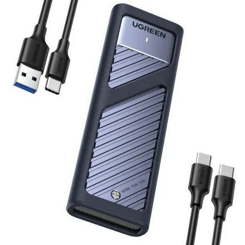 Универсальный переходник (внешний бокс) UGREEN M.2 NVMe PCI-E, M2 SATA NGFF - USB 3.2 Type-C Gen2 Shockproof Box