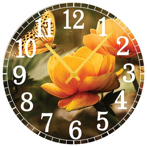 фото Svs настенные часы svs 4001305 flowers цветы с бабочкой