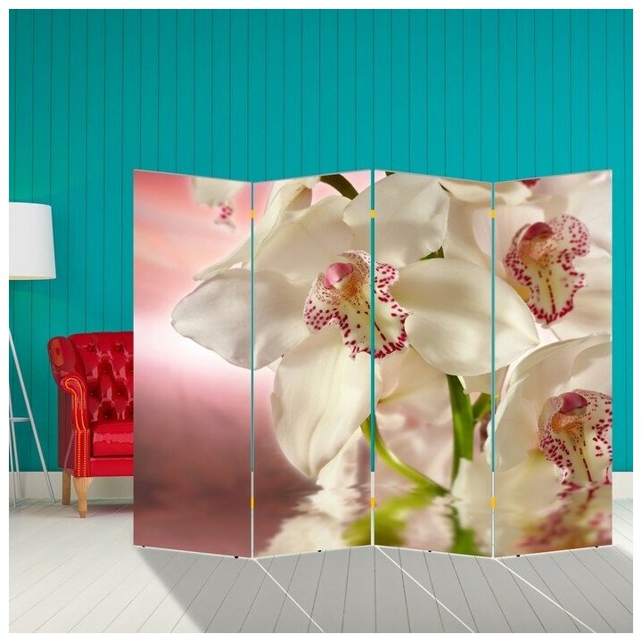 Дарим Красиво Ширма "Орхидея. Айвори", 200 x 160 см - фотография № 1