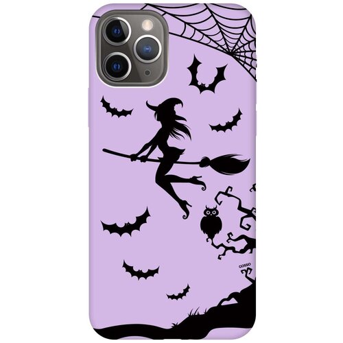 Силиконовый чехол на Apple iPhone 11 Pro / Эпл Айфон 11 Про с рисунком Witch on a Broomstick Soft Touch сиреневый силиконовый чехол на apple iphone 11 pro эпл айфон 11 про с рисунком witch on a broomstick soft touch красный