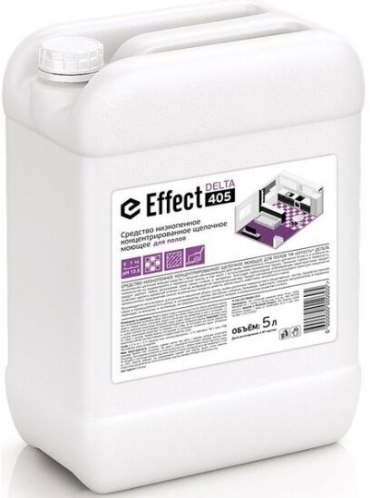 Профессиональное средство для мытья полов Effect DELTA 405, концентрированное низкопенное щелочное, 5 л