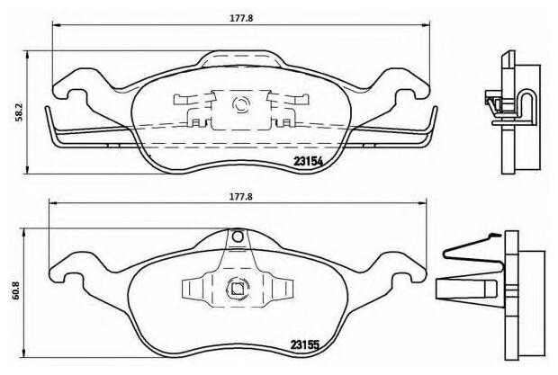 Колодки дисковые передние для ford focus 1.4i-2.0i/1.8tdi 98 Brembo P24046