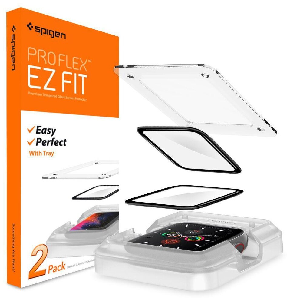 Защитное стекло Spigen ProFlex EZ Fit (AFL01220) для Apple Watch series SE/6/4/5 44mm (Black)