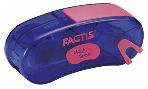 Точилка ручная пластиковая с ластиком Factis Magic Bean (1 отверстие, с контейнером) 15шт. (F4715215)