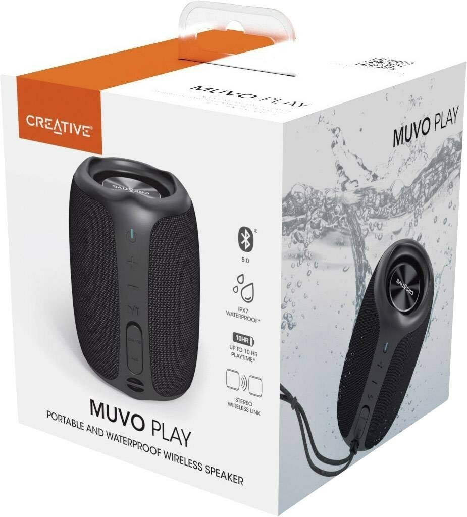 Колонка порт. Creative MUVO PLAY черный 10W 1.0 BT/USB (51MF8365AA000)