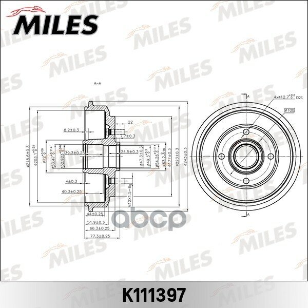 Барабан Тормозной Fusion 00- (Db4308) (Trw Db4308) K111397 Miles арт. K111397