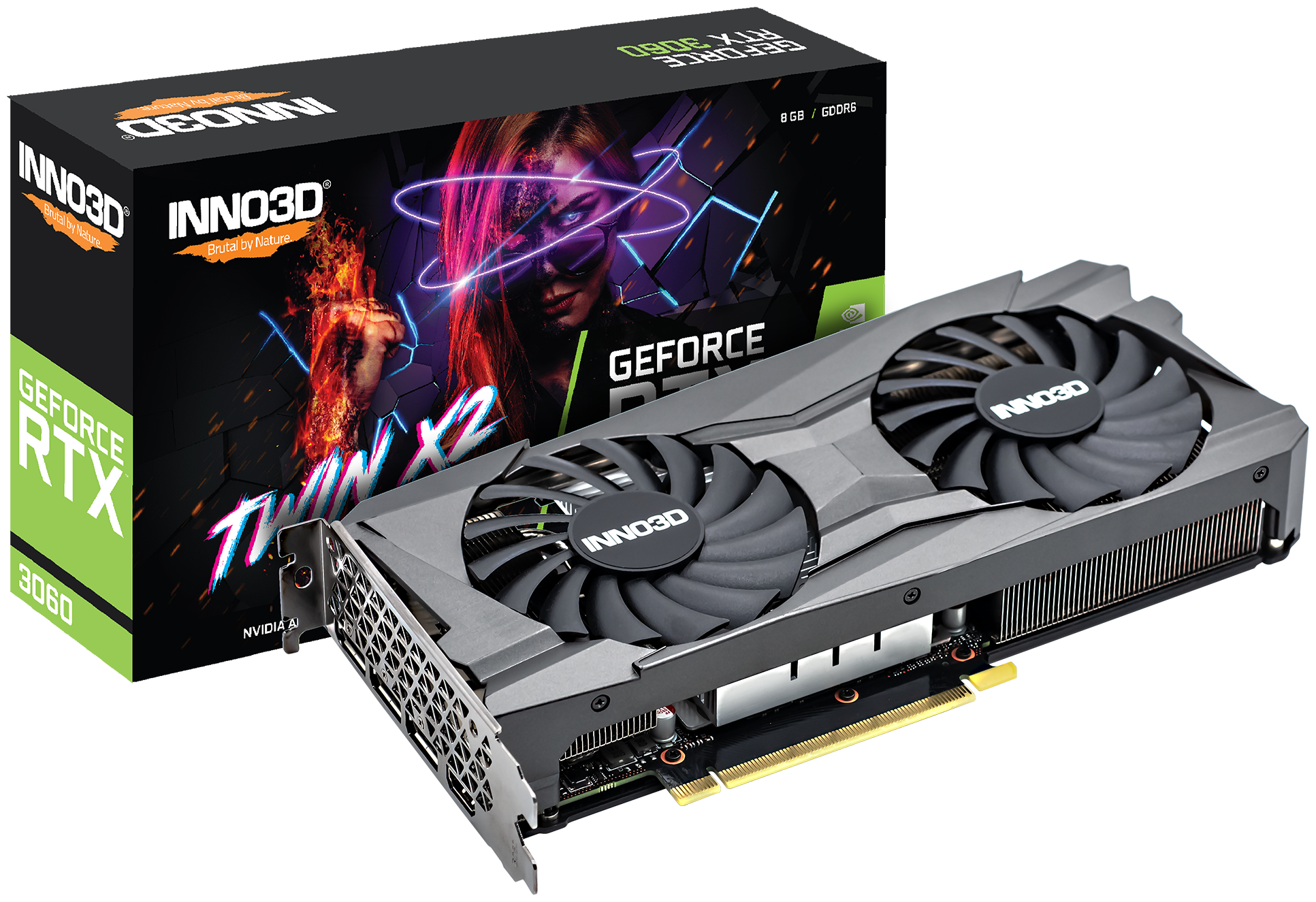 Видеокарта INNO3D GeForce RTX 3060 8GB TWIN X2 (N30602-08D6-11902130)