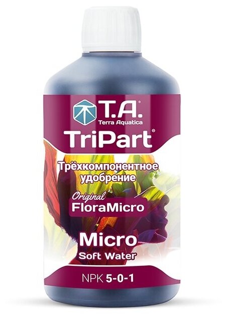 Комплект удобрений Terra Aquatica TriPart (Grow + Bloom + Micro SW) 3шт по 0,5л (GHE Flora) для мягкой воды - фотография № 2