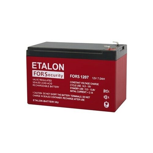 FORS 1207 ETALON Аккумулятор 12В, 7,0 А/ч аккумулятор etalon fors 1207 аккумулятор для ибп блок бесперебойного питания для видеонаблюдения 12в 7 ач