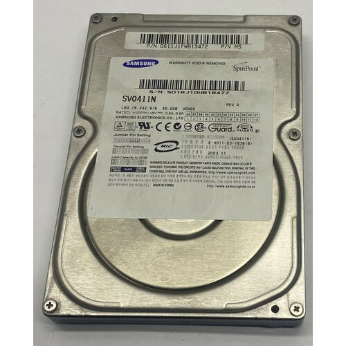 Жесткий диск Samsung 40GB IDE SV0411N 3.5