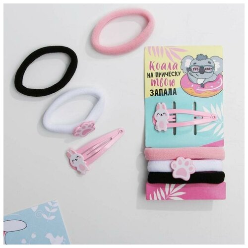 фото Набор заколка + резинка "коала на причёску твою запала". 5.8 х 11.4 см 5392610 сима-ленд