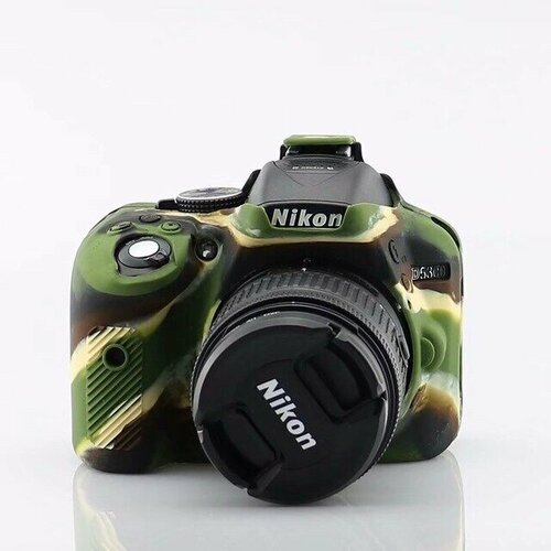 Защитный силиконовый чехол MyPads Antiurto для фотоаппарата Nikon D5300 из мягкого качественного силикона хаки