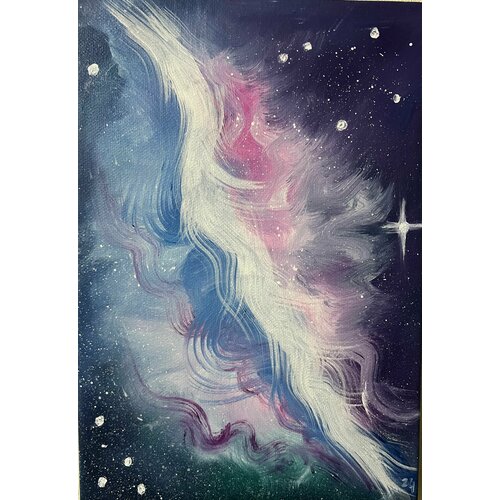 Картина маслом Космические туманности, интерьерная картина, размер 30*20