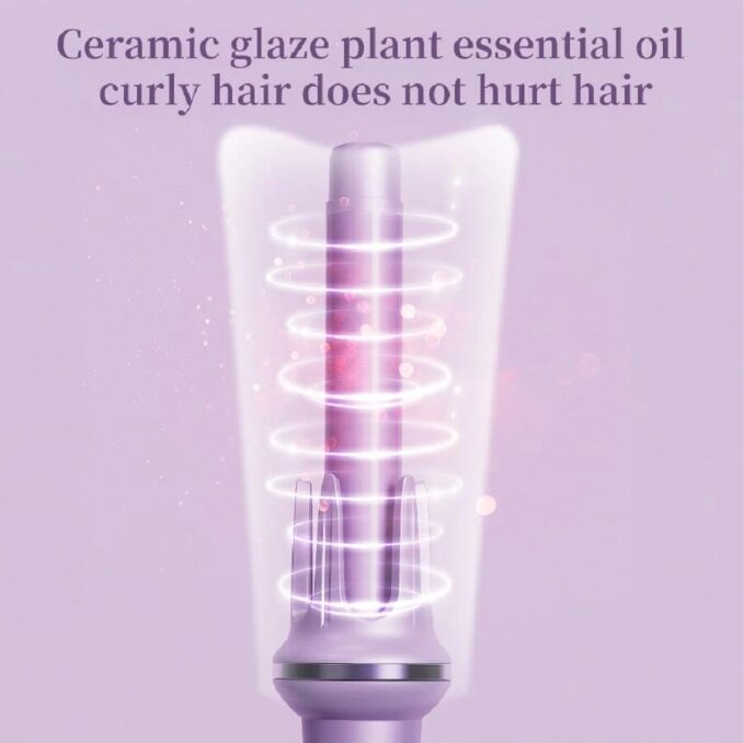 Керамические автоматические щипцы для волос, фиолетовый - фотография № 4