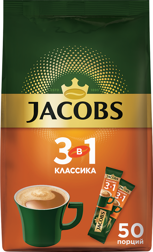 Напиток кофейный растворимый JACOBS/MONARCH 3в1 Классика, 675г