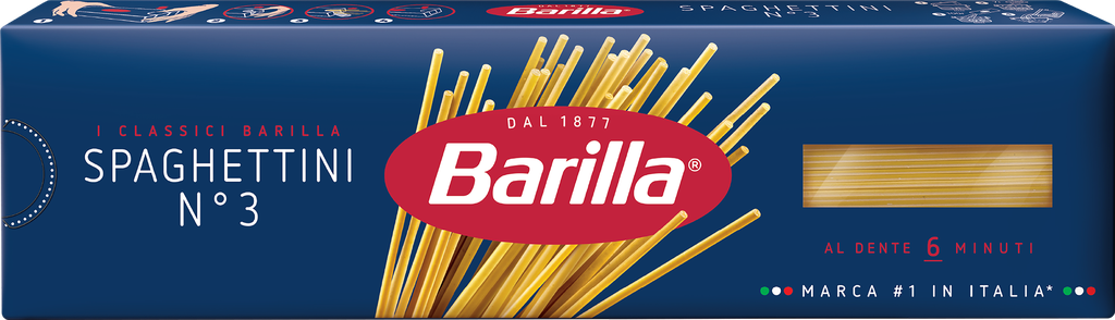 Макароны BARILLA Spaghettini n.3 из твердых сортов пшеницы группа А высший сорт, 450г