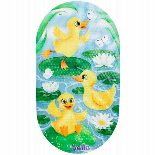 Коврик противоскользящий в ванну на присосках 68х38 см Bella Утята овал 11372 1153₽