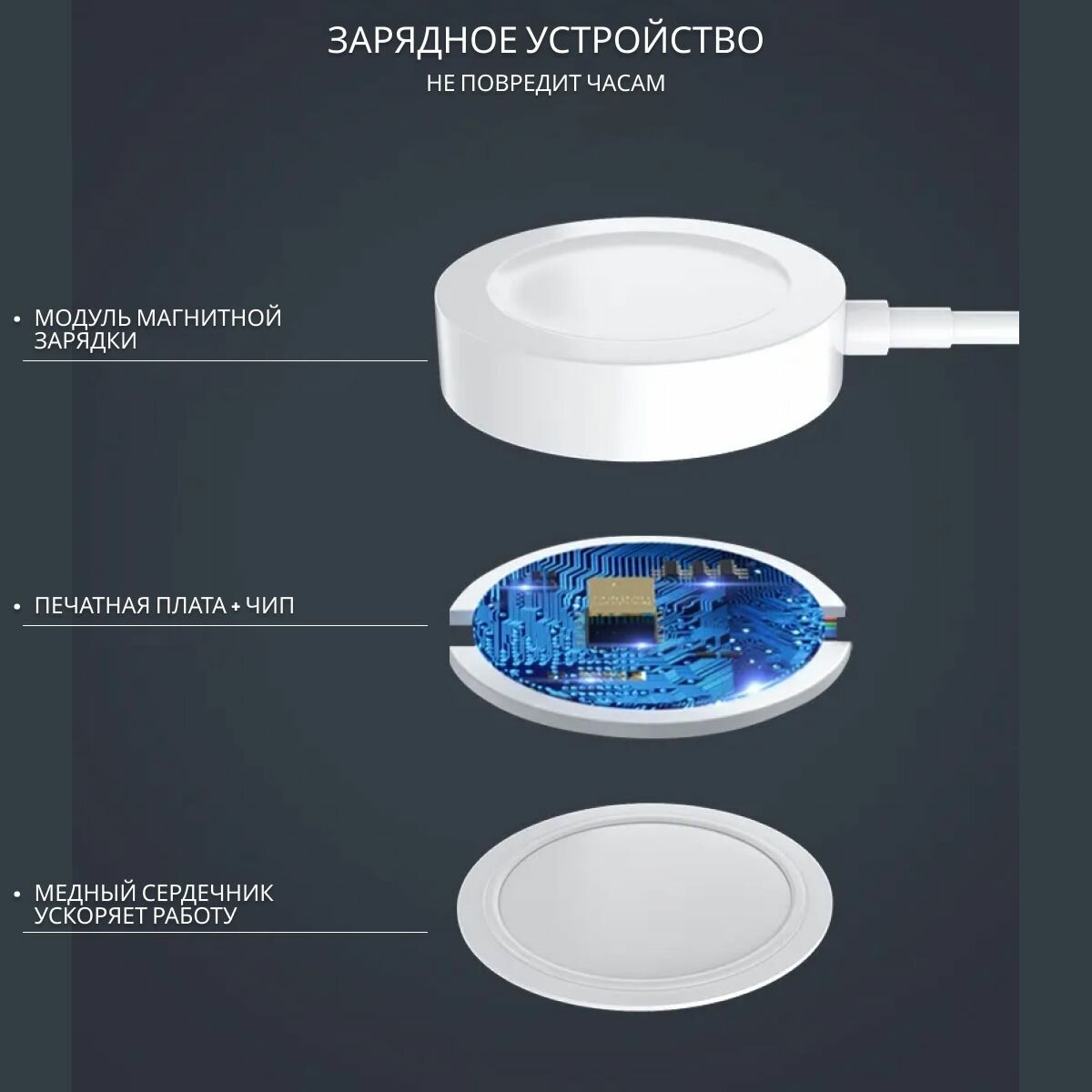 Беспроводное зарядное устройство для смарт часов — фото 1