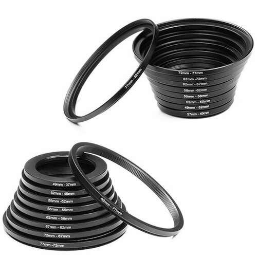 Комплект колец для светофильтров 22-in-1 step UPDOWN повышающиепонижающие кольца 3490₽