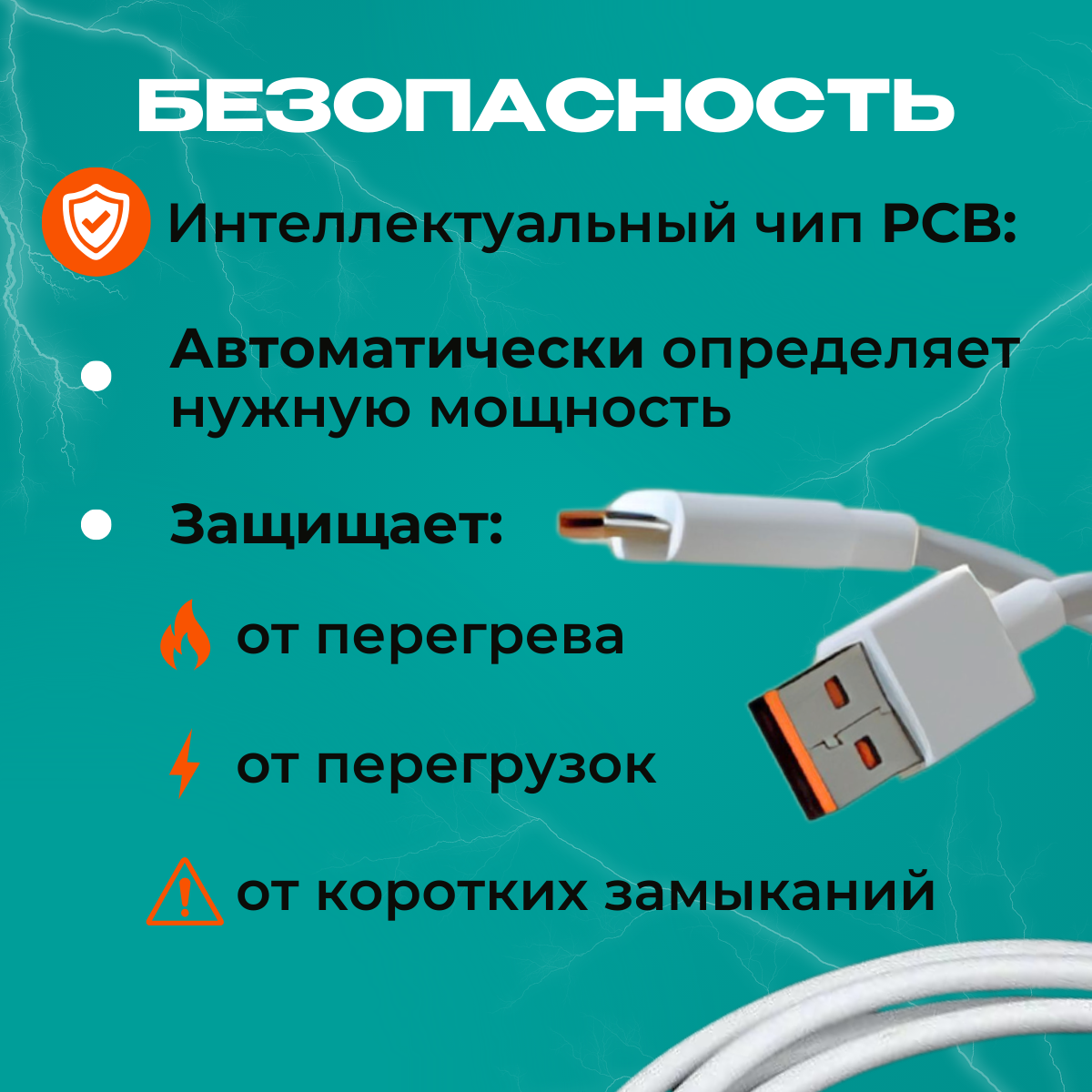 Быстрое зарядное устройство с кабелем для Xiaomi BITTON 67 W — фото 1