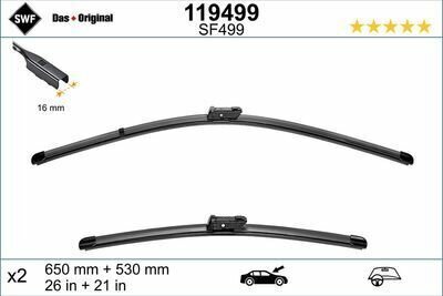 Щётки с/о бескаркасные к-кт SWF 650+530mm