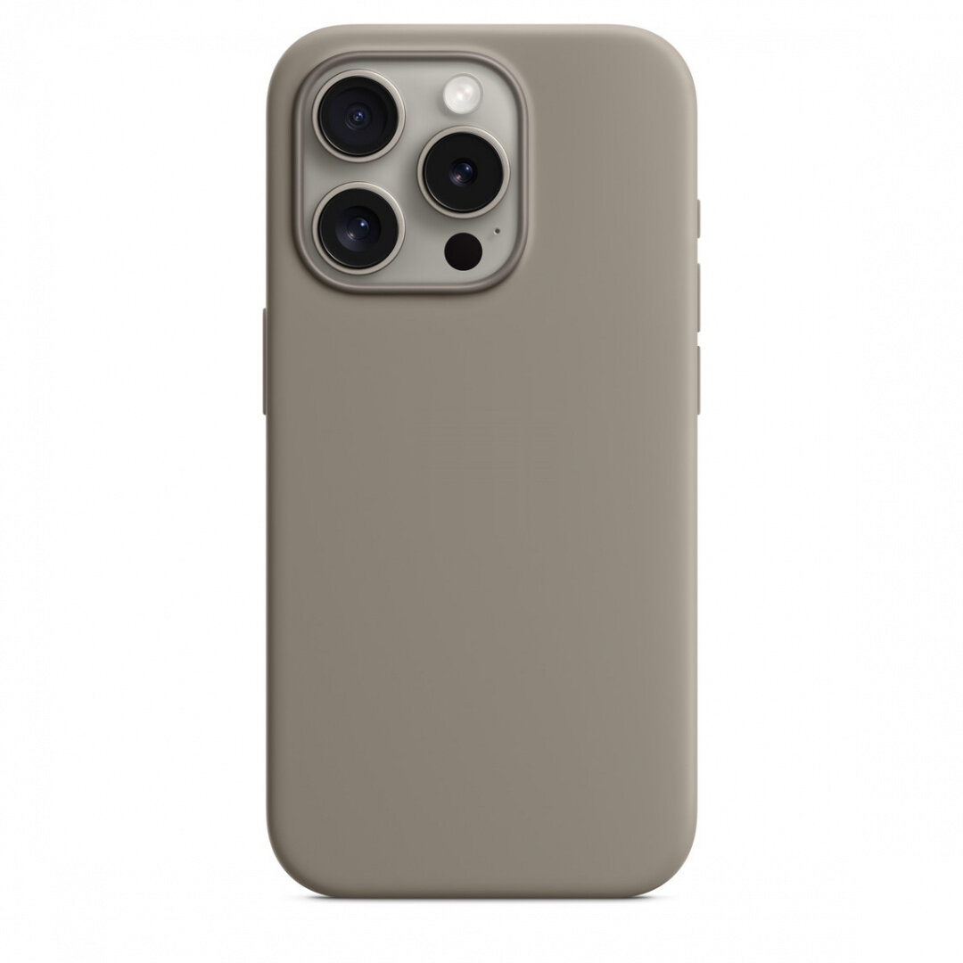 Чехол для iPhone 15 Pro Silicone Case MagSafe, премиум, серый