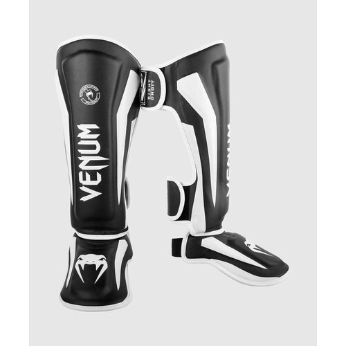 Защита голени Venum Elite Black/White M белый, черный, белый