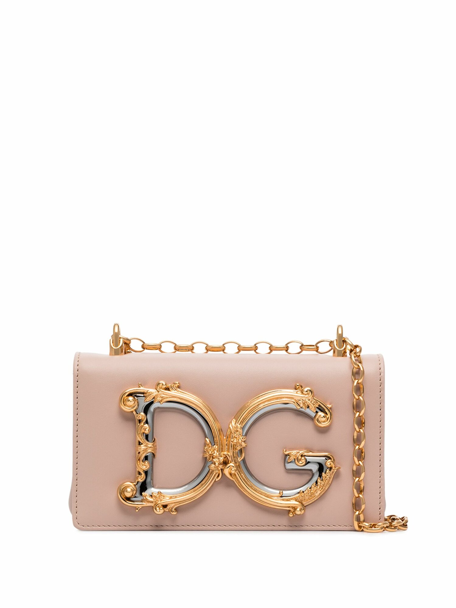 Dolce & Gabbana - Кожаная сумка для телефона DG Girls - Женский - Один размер - Темно-розовый