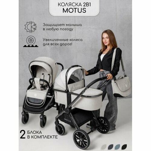 Коляска 2 в 1 Amarobaby AB23-10MOTUS00 Motus белый 45700₽