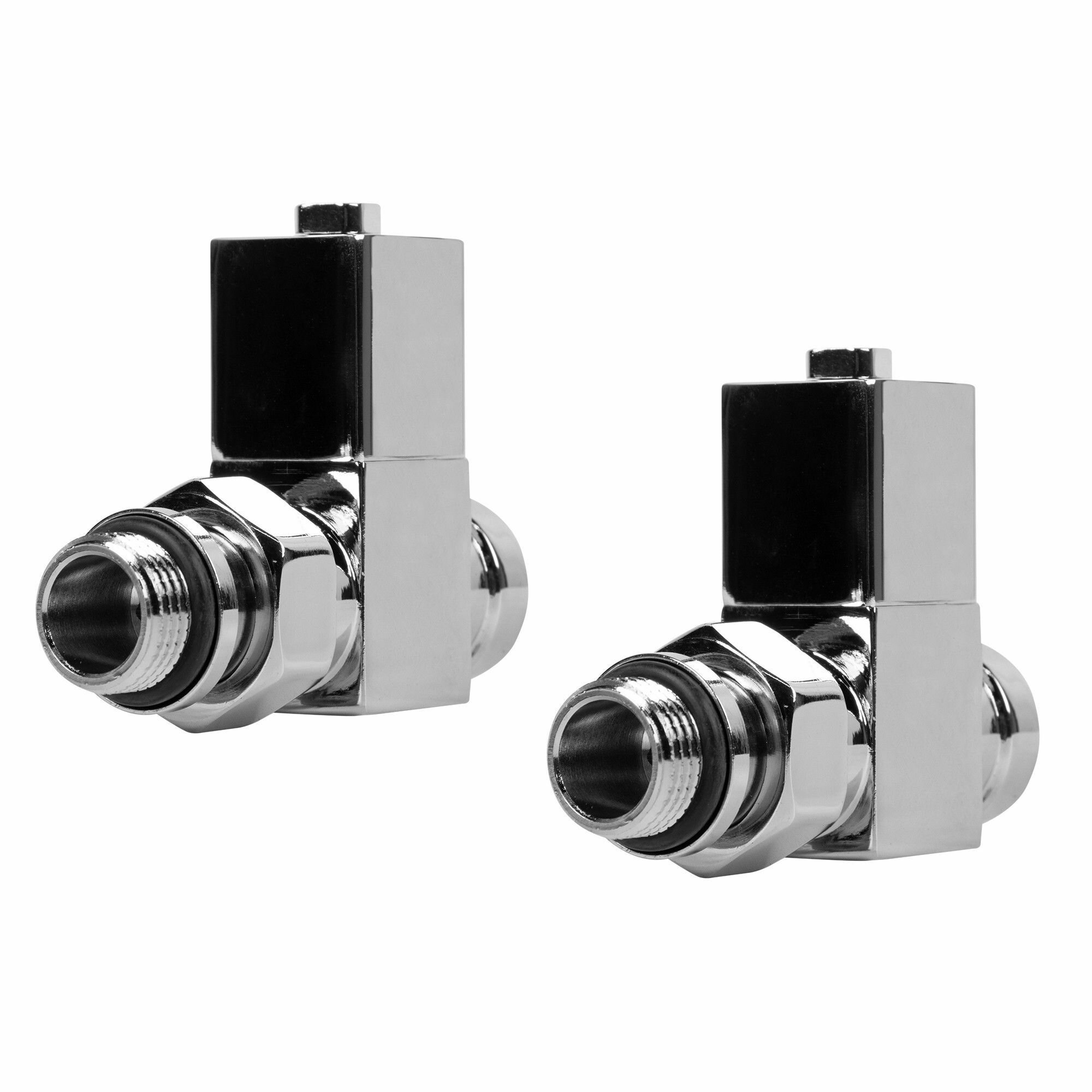 Набор дизайн-вентилей CUBE, прямой (хром) 1/2" — фото 1