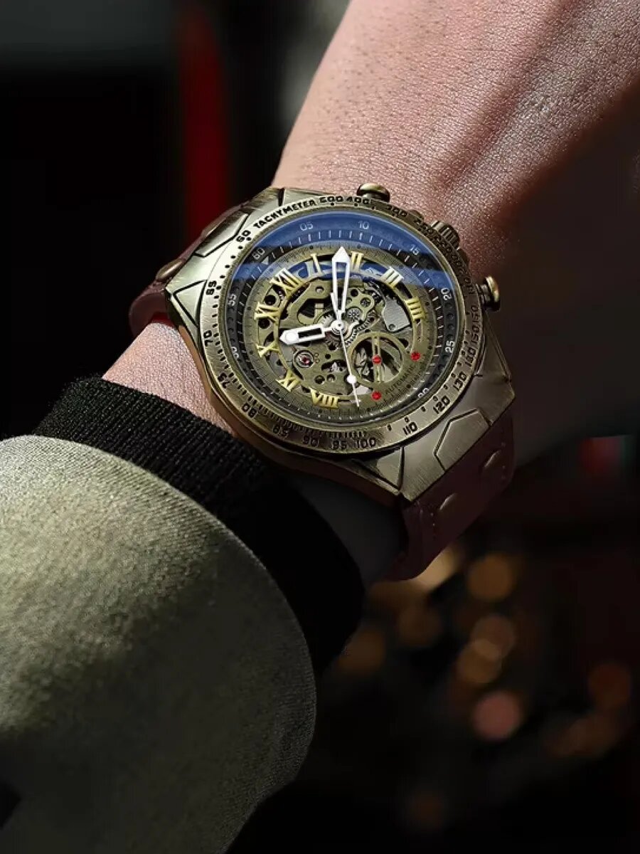 Наручные часы ШОПОГОЛИК, коричневый — фото 1