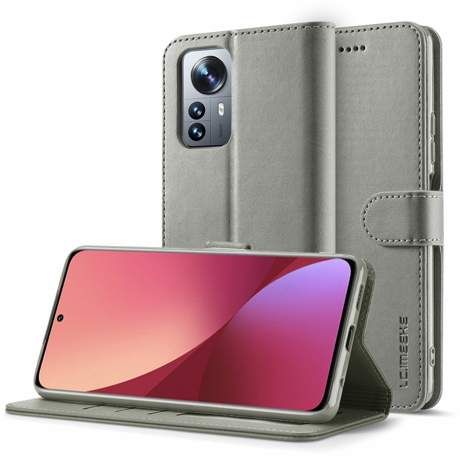 LCIMEEKE Кожаный книжка чехол для Xiaomi 12 Lite / Сяоми 12 Лайт с визитницей из экокожи