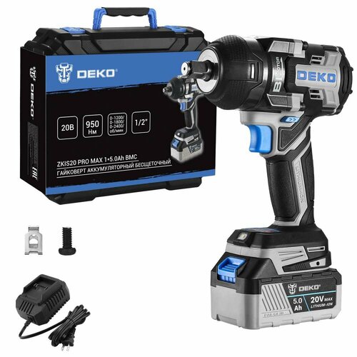 Гайковерт аккумуляторный бесщеточный DEKO ZKIS20 PRO MAX 20В 150Ач 950 Нм в кейсе 083-1089 2155000₽