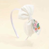 Детская повязка для волос с вышивкой и бантом, 12x14cm 1pcs 01