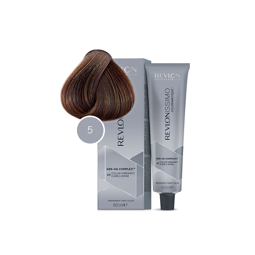 фото Revlon revlonissimo colorsmetique high coverage 5 - перманентная краска для седых волос светло-коричневый 60 мл revlon professional