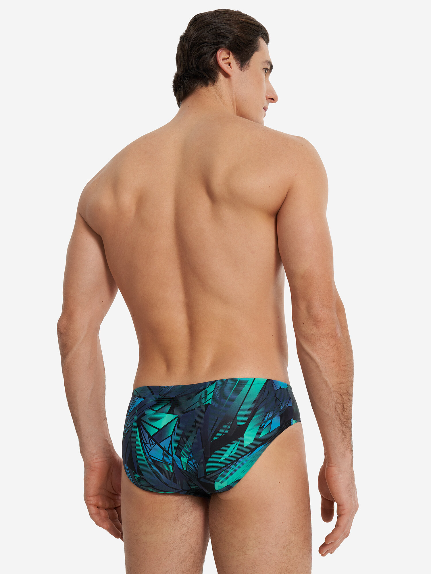 Плавки Joss Men's 8cm Training All-Over Printed Swimming Trunks, размер 52, зелёный — фото 1