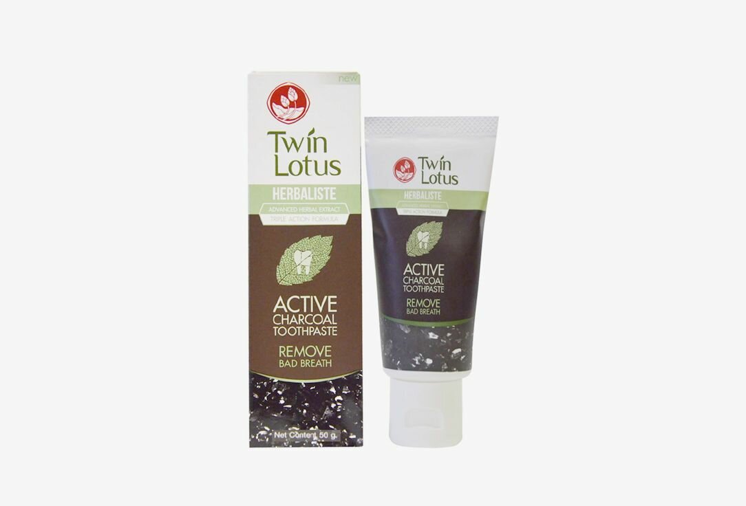 Зубная паста TWIN LOTUS Dok Bua Ku Herbalist Active Charcoal Toothpaste 50 г