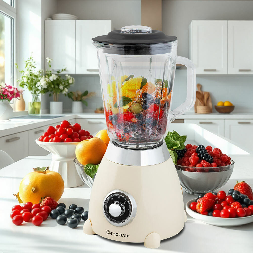 Блендер стационарный ENDEVER SIGMA-209 / 800 Вт / 1,5 литра / бежевый — фото 1