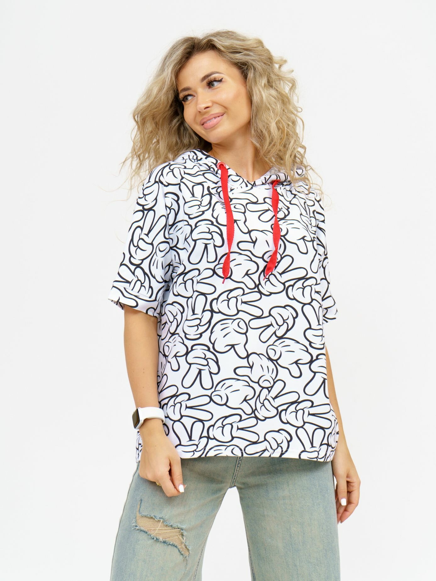Футболка LOVETEX.STORE, размер 56, белый/белый