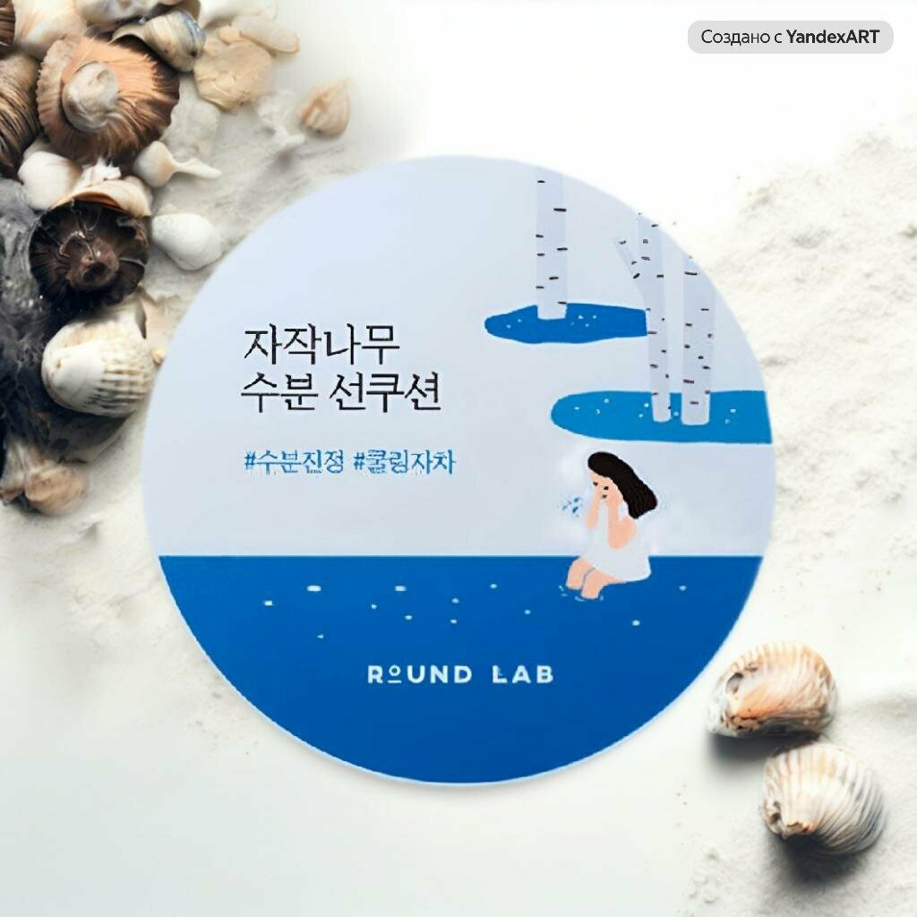 Крем-кушон Round Lab "Birch Juice", для лица, березовый сок, SPF 50, 18мл