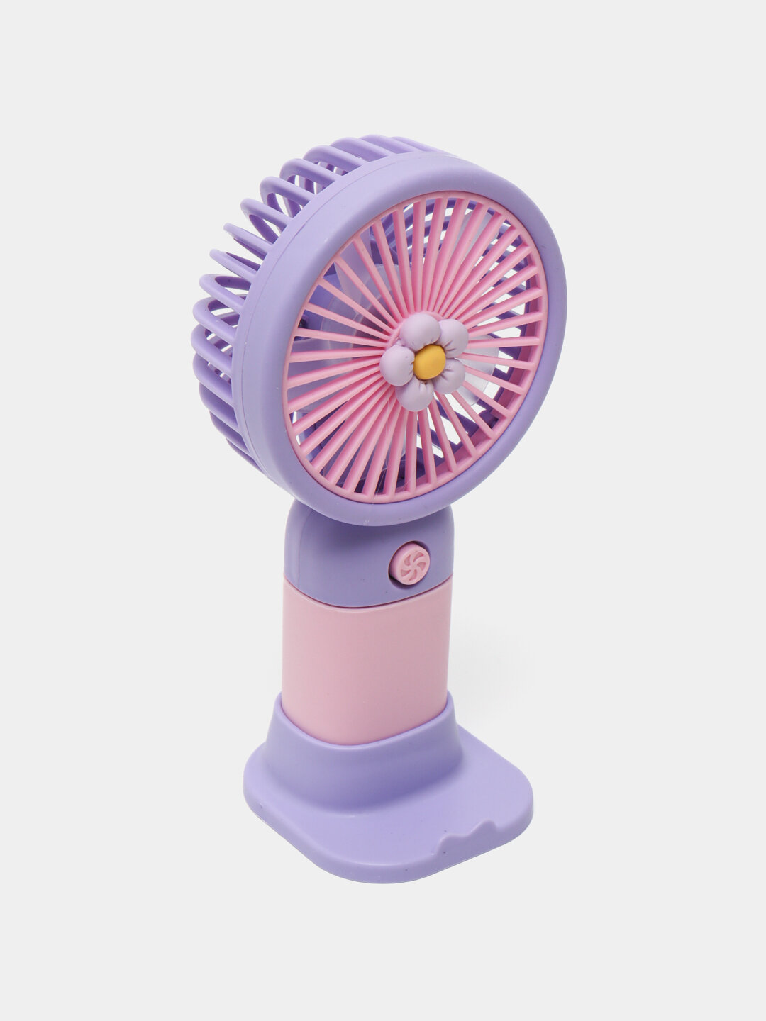 Портативный мини-вентилятор, USB, розовый, компактный, с подставкой — фото 1