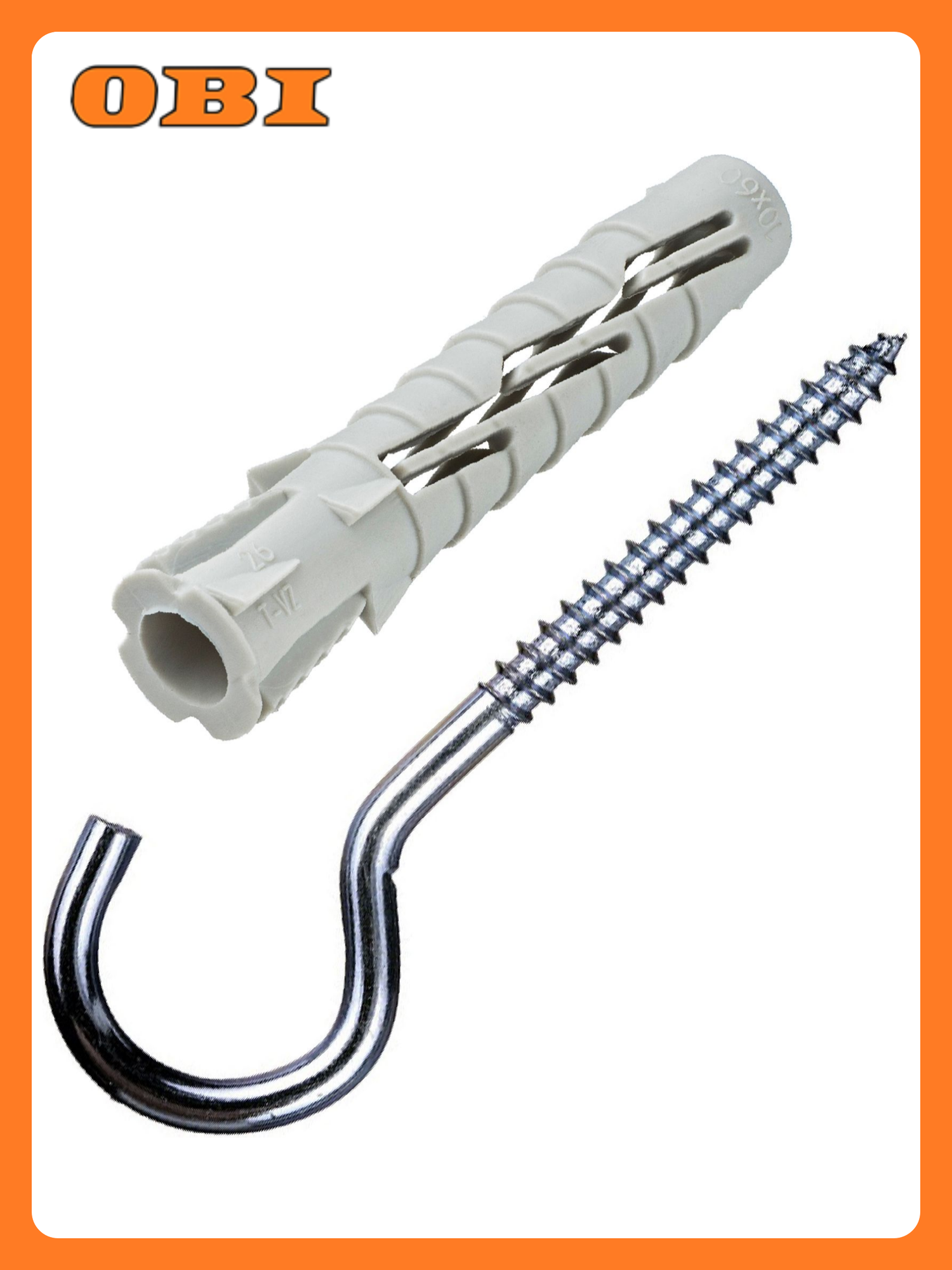 Дюбель универсальный Tecfi VZ нейлон 10x60 мм с шурупом-полукольцо 2 шт