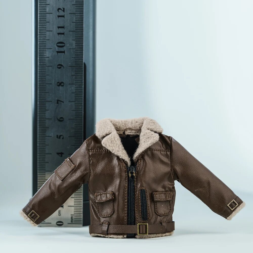 Кожаная куртка для фигурки 1/12, brown