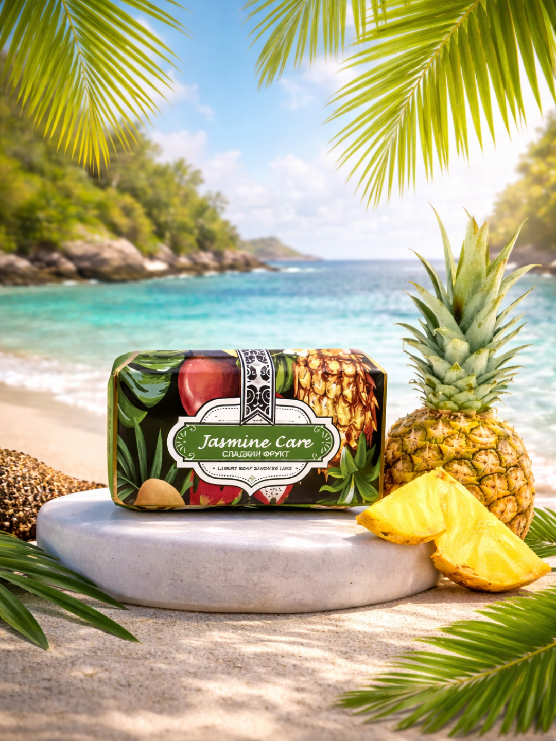 Мыло с ароматом ананаса мягко очищает кожу, увлажняет и дарит стойкий тропический аромат свежести