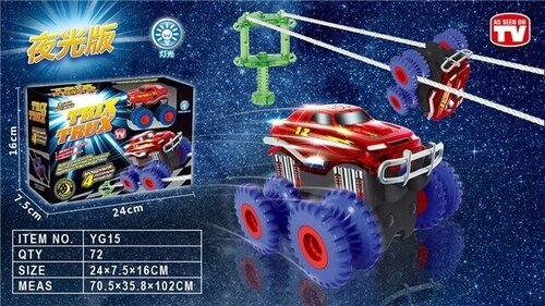 Гоночная машинка Монстр-Трак Trix Truk, свет, звук, с натяжным троссом