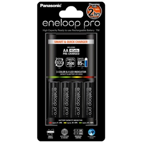 Зарядное устройство Panasonic Eneloop Smart & Quick (K-KJ55HCD40E) + 4шт АА 2500 mAh