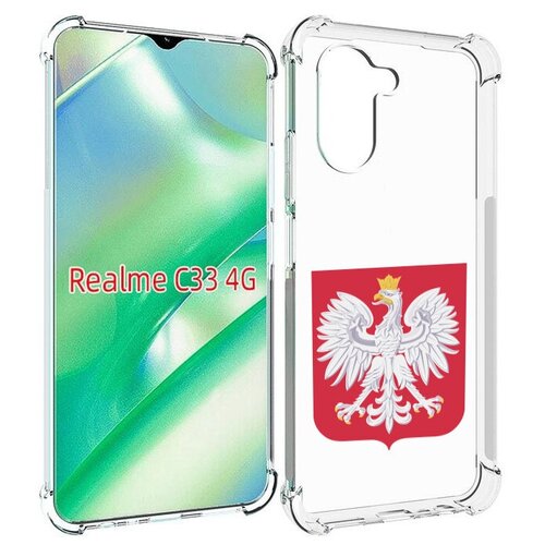 Чехол MyPads герб-польши для Realme C33 4G задняя-панель-накладка-бампер